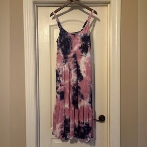 Midi Super Soft Tiered Dress Tie Dye 1X